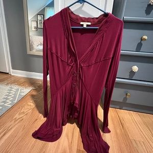 Anthropologie Bordeaux Sweater